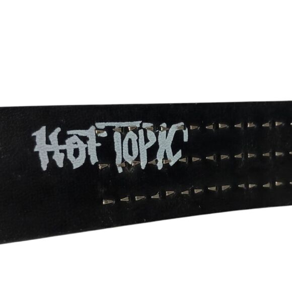 Hot Topic Pyramid Studded Belt 34 NEW FAUX Black Leather Studs Punk Goth Rocker. - Picture 5 of 16